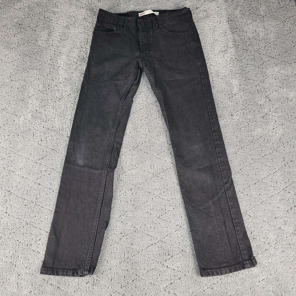 Levis 511 Jeans Boys 14 27x27 Black Slim Straight Leg Stretch Denim